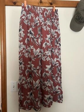 Roxy pink and white maxi skirt